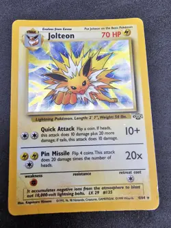Pokemon TCG Jolteon Jungle 4/64 Holo Rare Vintage Heavy Play HP - Image 1