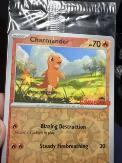 Pokemon Charmander Reverse Holo Card 004/165 GameStop Promo, Sealed - Image 2