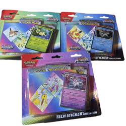 3 x Pokemon TCG Prismatic Evolutions Tech Sticker Collection - Fast Ship - Image 1