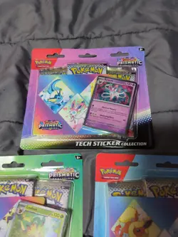 Pokemon TCG: Scarlet Violet Prismatic Evolutions Tech Sticker Collection 3X Lot - Image 5