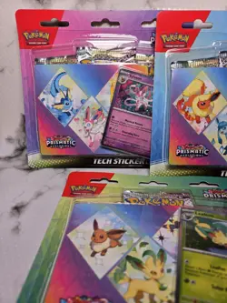 3 x Prismatic Evolutions Pokemon TCG Tech Sticker Collection - Fast Ship - Image 2