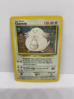 CHANSEY 3/102 Rare Holographic Base Set Pokemon Card 1999 WOTC TCG LP/MP - Image 1