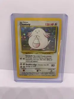 CHANSEY 3/102 Rare Holographic Base Set Pokemon Card 1999 WOTC TCG LP/MP - Image 5