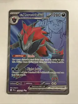 Pokemon TCG N's Zoroark EX Holo Ultra Rare Card 175/159 SV09 Journey Together - Image 1