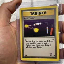 Pokemon Item Finder 103/130 Rare Non-Holo Base 2 Set Pokemon Trainer Card NM Vtg - Image 2