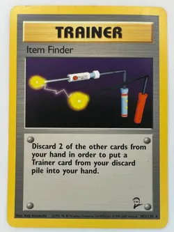 Item Finder 103/130 Rare Non-Holo Base 2 Set Pokemon Vintage Trainer Card LP - Image 1