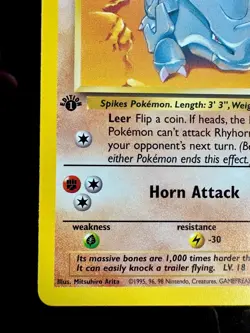 Pokemon TCG: 1999 Rhyhorn 61/64- 1st EDITION-Jungle Set-Vintage Pokemon Card - Image 4