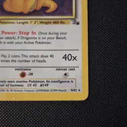 Pokemon TCG Dragonite Fossil Holo Card 4/62 Lp - Image 4