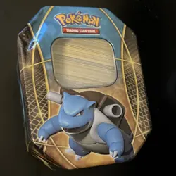Pokemon tin with many random Pokemon cards - Image 1