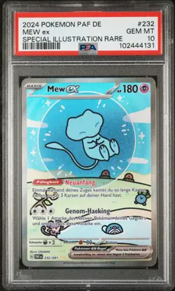 MEW Bubble EX SPECI4L ILL RARE POKEMON GER PAF DE-PALDEAN FATES 2024 232 PSA 10 - Image 1