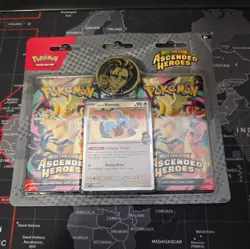 Pokemon TCG Mega Evolution Ascended Heroes 2 Pack Blister Larry Coin - Image 1