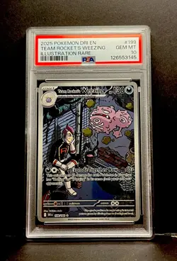 Pokemon TCG Team Rockets Weezing Destined Rivals 199/182 IR PSA 10 Gem Mint - Image 1