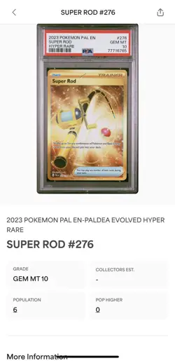 PSA 10 2023 Pokemon Scarlet & Violet Paldea Evolved Super Rod Hyper Gold 276/193 - Image 3