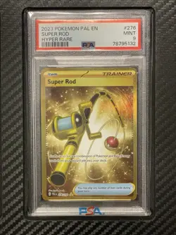 2023 PSA 9 FA Super Rod #276 Full Art Gold Hyper Rare Pokemon TCG SV02 PAL - Image 1