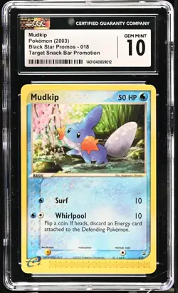 2003 Pokemon Target Snack Bar Promo Mudkip #018 CGC 10 - Image 1
