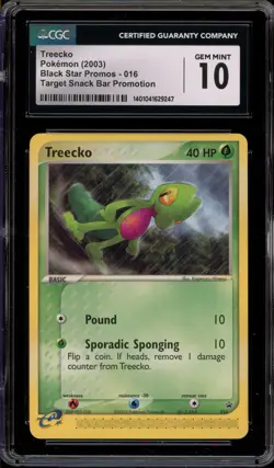 Pokemon Treecko Target Snack Bar Promotion Black Star Promo #016 CGC 10 Gem Mint - Image 1