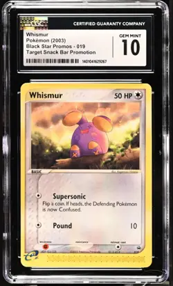 CGC 10 - 2003 TARGET Snack Bar Black Star PROMO Whismur # 019 Pokemon Card - Image 1