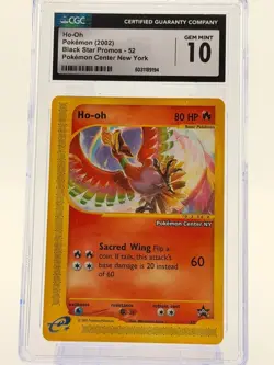 2002 POKEMON BLACK STAR PROMOS POKEMON CENTER NEW YORK #52 HO-OH CGC 10 GEM MINT - Image 1