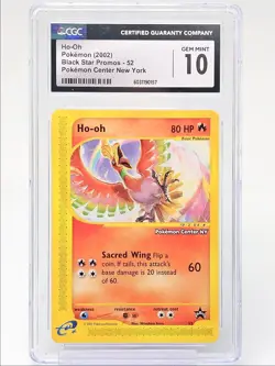 HO-OH 2002 POKEMON BLACK STAR PROMOS POKEMON CENTER NEW YORK #52 CGC 10 - Image 1