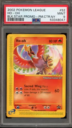 Pokemon Ho-Oh League Pokemon Center NY Black Star Promo #52 PSA 9 Mint - Image 1