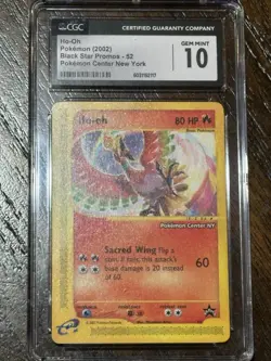 Ho-Oh # 52 Black Star Promo Pokemon Center NY Stamped Card CGC Gem Mint 10 - Image 1
