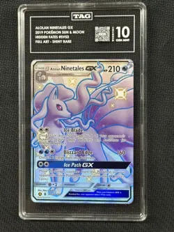 Alolan Ninetales GX Pokemon Hidden Fates Full Art Shiny TAG 10 #SV53/SV94 - Image 1