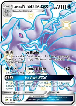 Alolan Ninetales GX - SV53/SV94 - Pokemon Hidden Fates Sun & Moon Shiny Card NM - Image 1