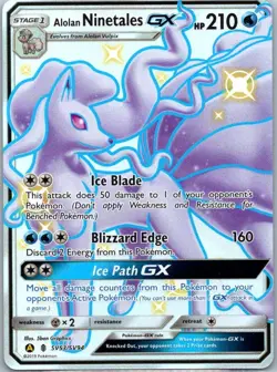ALOLAN NINETALES GX~Pokemon HIDDEN FATES ULTRA RARE FULL ART (SV53/SV94) 📈~LOOK - Image 1