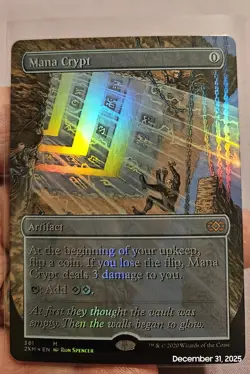 🔥 MTG - Mana Crypt (Borderless FOIL) Double Masters Mythic #361 NM Beauty! 🔥 - Image 1
