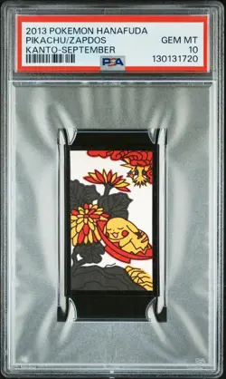 2013 POKEMON HANAFUDA KANTO SEPTEMBER PIKACHU/ZAPDOS PSA 10 - Image 1