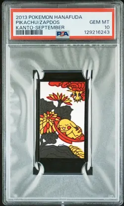 2013 POKEMON HANAFUDA KANTO SEPTEMBER PIKACHU/ZAPDOS PSA 10 - Image 1