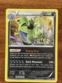 Pokemon TYRANITAR Prerelease FATES COLLIDE Stamped XY130 Promo Lightly Played - Image 1