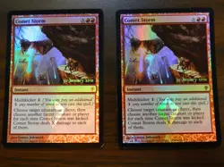 MTG Worldwake Pre-Release Comet Storm x2 Red Mythic Rare UNPLAYED Near Mint - Image 1