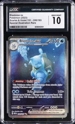 2023 POKEMON 151 SPECIAL ILLUSTRATION RARE #200 BLASTOISE EX CGC 10 GEM MINT - Image 1