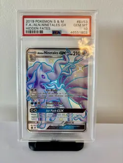 Pokemon TCG - Alolan Ninetales GX - Hidden Fates SV53/SV94 - PSA 10 GEM MINT - Image 1