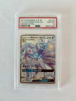 Pokemon TCG - Alolan Ninetales GX - Hidden Fates SV53/SV94 - PSA 10 GEM MINT - Image 2