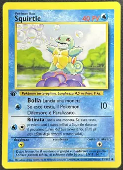 POKEMON~SQUIRTLE~63/102~SET BASE~1A EDIZIONE~ITALIANO~LP- - Image 1