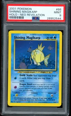 2001 Pokemon Shining Magikarp Neo Revelation Unlimited Holo #66 PSA 9 MINT - Image 1