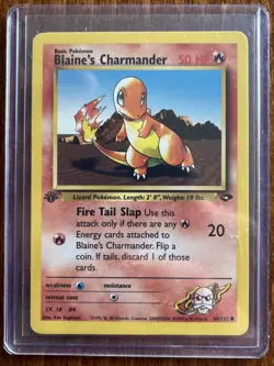 [NM] 2000 Pokemon Gym Challenge Blaine's Charmander 1st Edition #60/132 - Image 1