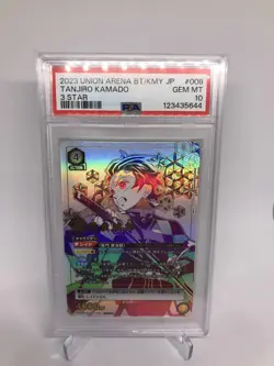 Union Arena: Demon Slayer Tanjiro Kamado UA05BT/KMY-1-008 3 * Star PSA 10 GEM MT - Image 3