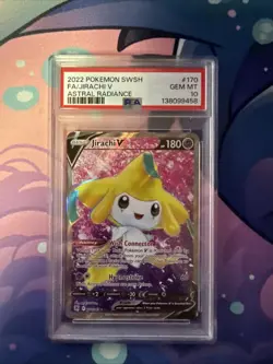 2022 POKEMON SWORD & SHIELD ASTRAL RADIANCE #170 FULL ART/JIRACHI V PSA 10 - Image 1