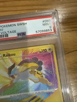 Pokemon Vivid Voltage Raikou 50/185 Amazing Rare Sword & Shield PSA 9 MINT - Image 3