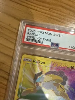 Pokemon Vivid Voltage Raikou 50/185 Amazing Rare Sword & Shield PSA 9 MINT - Image 3