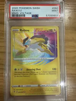Pokemon Vivid Voltage Raikou 50/185 Amazing Rare Sword & Shield PSA 9 MINT - Image 1