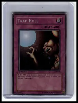 1st Edition The Legend of Blue Eyes White Dragon #LOB-058 Trap Hole - Image 1