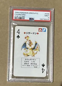 Charizard Pokemon Card 4 Of Clubs 1996 Red Playing Cards #006 PSA 9 Mint - Image 1