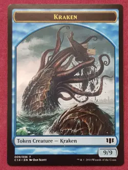 Magic The Gathering COMMANDER 2014 C14 KRAKEN ZOMBIE token card MTG - Image 1