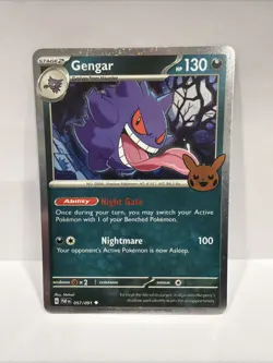 GENGAR 57/091 TRICK OR TRADE Stamp Paldean Fates HOLO Pokemon Card NM - Image 1