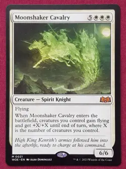 Magic The Gathering WILDS OF ELDRAINE MOONSHAKER CAVALRY white card MTG - Image 1