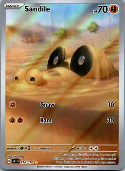 Sandile 216/198 SV01: Scarlet & Violet Base Set Illustration Rare NM - Image 1